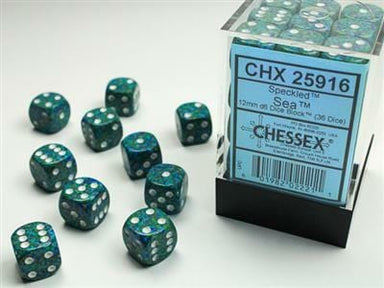 Speckled® 12mm D6 Sea™ Dice Block™ (36 dice) - Saltire Games