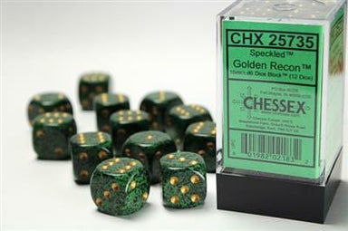 Speckled® 16mm D6 Golden Recon™ Dice Block™ (12 dice) - Saltire Games