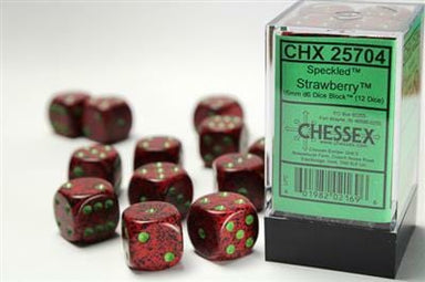 Speckled® 16mm D6 Strawberry™ Dice Block™ (12 dice) - Saltire Games