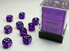 Translucent 12mm D6 Purple/white Dice Block™ (36 dice) - Saltire Games
