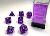 Translucent Polyhedral Purple/white 7-Die Set - Saltire Games