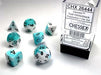 Gemini Teal-White/black Polyhedral 7-Die Set - Saltire Games