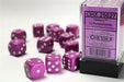 Opaque 16mm D6 Lt Purple/white Dice Block™ (12 dice) - Saltire Games