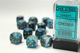 Phantom® 16mm D6 Teal/gold Dice Block™ (12 dice) - Saltire Games