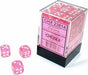 Translucent 12mm D6 Pink/white Dice Block™ (36 dice) - Saltire Games