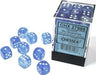 Borealis Sky Blue/white Luminary 12mm d6 Dice Block (36 dice) - Saltire Games