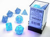 Borealis Sky Blue/white Luminary Polyhedral 7-Die Set - Saltire Games