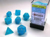 Luminary™ Polyhedral Sky/silver 7-Die Set - Saltire Games