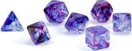 Nebula® Polyhedral Nocturnal™/blue Luminary™ 7-Die Set - Saltire Games