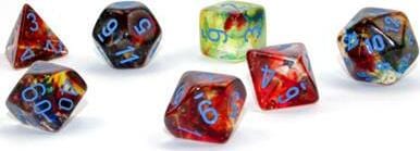 Nebula® Polyhedral Primary™/blue Luminary™ 7-Die Set - Saltire Games