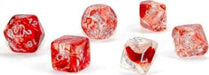 Nebula® Polyhedral Red/silver Luminary™ 7-Die Set - Saltire Games