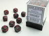Velvet® 12mm D6 Black/red Dice Block™ (36 dice) - Saltire Games