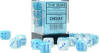 Gemini® 12mm D6 Pearl Turquoise-White/blue Luminary™ Dice Block™ (36 dice) - Saltire Games