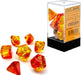 Gemini Translucent Red-Yellow/gold Polyhedral 7-Die Set - Saltire Games