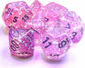 Borealis Pink/silver Luminary Polyhedral 7-Die Set - Saltire Games