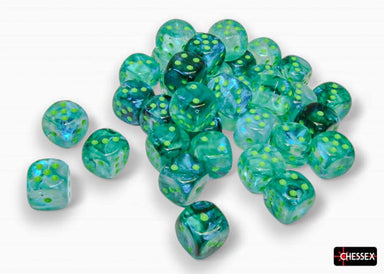 Borealis Kelp/light green Luminary 12mm d6 Dice Block (36 dice) - Saltire Games