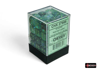 Borealis Kelp/light green Luminary 12mm d6 Dice Block (36 dice) - Saltire Games