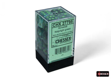 Dice - Plastic Chessex Default Borealis Kelp/light green Luminary d6 Dice Block (12 Dice)