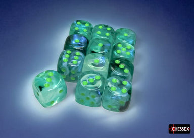 Dice - Plastic Chessex Default Borealis Kelp/light green Luminary d6 Dice Block (12 Dice)