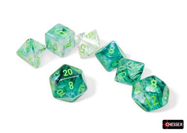 Borealis Kelp/light green Luminary Polyhedral 7-Dice Set - Saltire Games