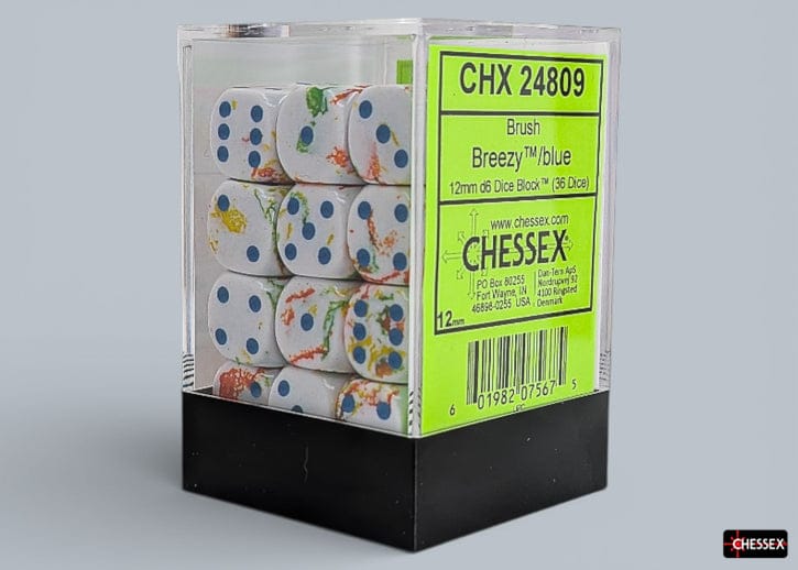 Dice - Plastic Chessex Default Brush Breezy/blue d6 Dice Block (36 Dice)