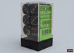 Brush Deep Forest/gold 16mm d6 Dice Block (12 dice) - Saltire Games
