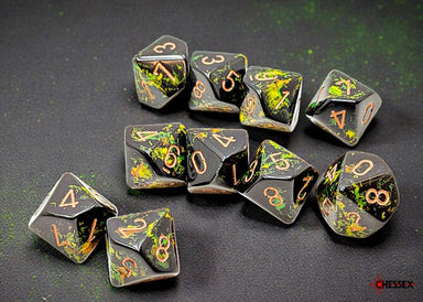 Dice - Plastic Chessex Default Brush Deep Forest/gold d10 Set