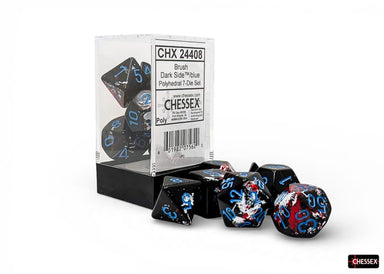 Brush Polyhedral Dark Side/blue 7-Die Set - Saltire Games