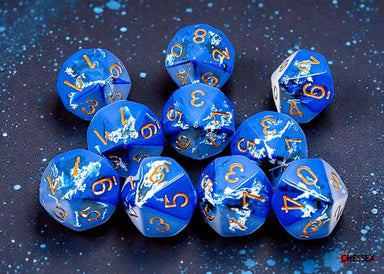 Dice - Plastic Chessex Default Brush Wavebreak/gold d10 Set