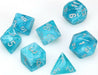 Cirrus Aqua/silver Polyhedral 7-Die Set - Saltire Games