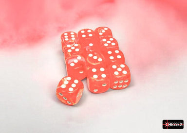 Dice - Plastic Chessex Default Festive Dahlia/white d6 Dice Block (12 Dice)