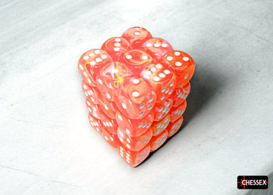 Dice - Plastic Chessex Default Festive Dahlia/white Luminary 12mm d6 Dice Block (36 dice)