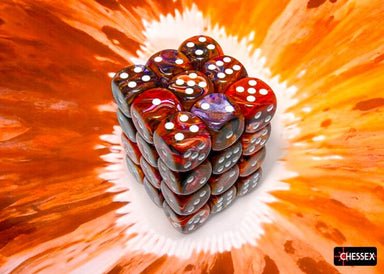 Dice - Plastic Chessex Default Festive Symphony/white 12mm d6 Dice Block (36 dice)