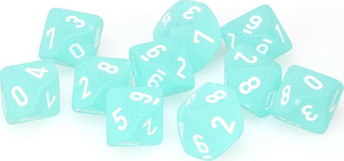 Frosted: Poly D10 Teal/White (1 - Saltire Games