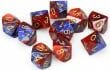 Gemini 2: Blue Red/Gold D10 Set - Saltire Games