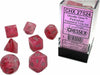 Ghostly Glow Pink/silver Polyhedral 7-Die Set - Saltire Games