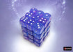 Nebula Aura/white Luminary 12mm d6 Dice Block (36 dice) - Saltire Games
