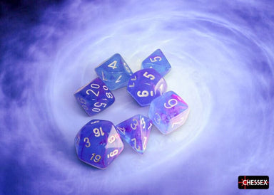 Dice - Plastic Chessex Default Nebula Aura/white Luminary 7-Die Set