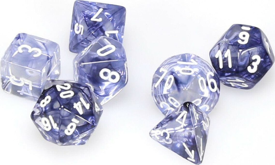 Nebula® Polyhedral Black/white 7-Die Set - Saltire Games