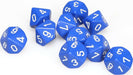 Opaque: Poly D10 Blue/White (10 - Saltire Games