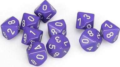 Opaque: Poly D10 Purple/White ( - Saltire Games