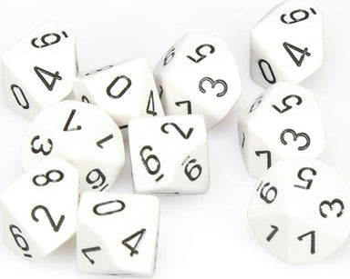 Opaque: Poly D10 White/Black (1 - Saltire Games