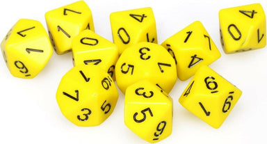 Opaque: Poly D10 Yellow/Black ( - Saltire Games