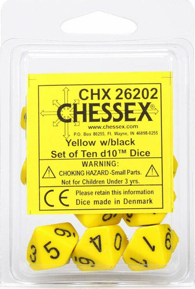 Opaque: Poly D10 Yellow/Black ( - Saltire Games