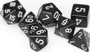 Opaque Polyhedral Black/white 7-Die Set - Saltire Games