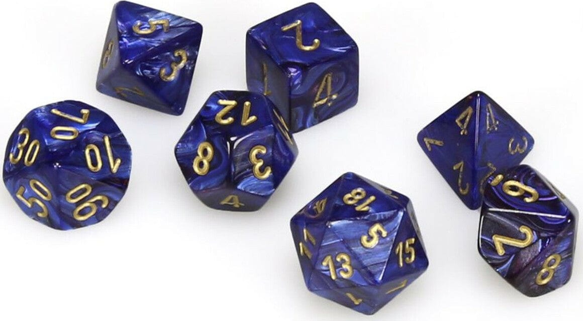 Scarab® Polyhedral Royal Blue/gold 7-Die Set - Saltire Games