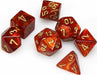 Scarab® Polyhedral Scarlet™/gold 7-Die Set - Saltire Games