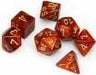 Scarab® Polyhedral Scarlet™/gold 7-Die Set - Saltire Games