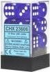 Translucent 16mm D6 Blue/white Dice Block™ (12 dice) - Saltire Games