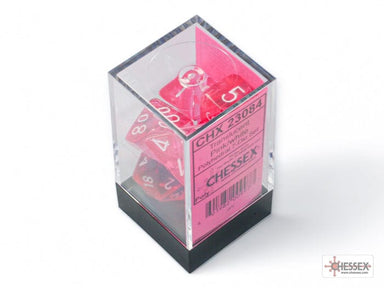 Dice - Plastic Chessex Default Translucent Pink/white 7-Die Set
